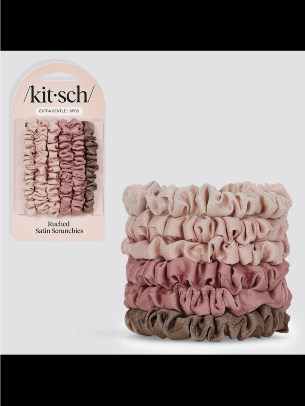 Kitsch Satin Scrunchies 6 pcs - Terracotta